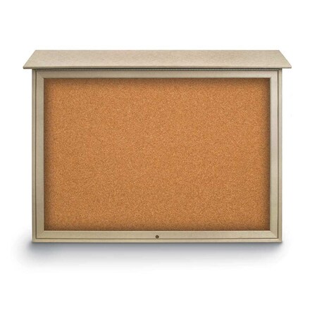 United Visual Products Indoor Enclosed Combo Board, 42"x32", Wht Frame/Wht Porc & Ultramarine UVCB4232W-WHTPORC-ULTMAR
